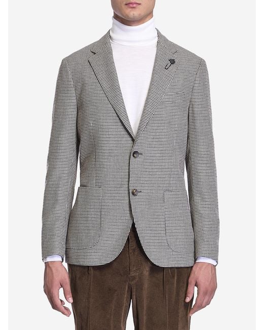 Lardini Gray Houndstooth Jacket for men