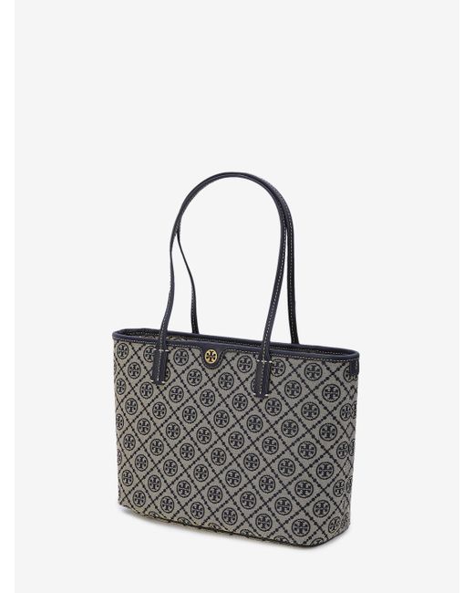 Tory Burch Small T Monogram Zip Tote in Grey Lyst UK