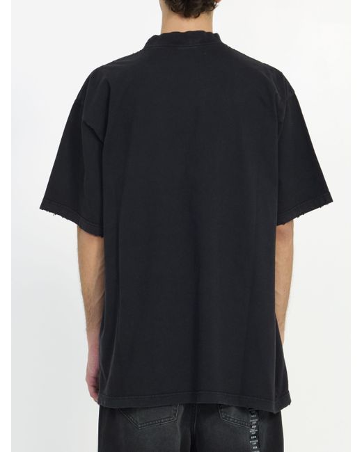 Balenciaga Black Diy College T-shirt for men