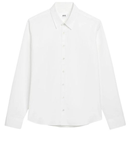 Ami Paris Cotton Shirt in White for Men | Lyst