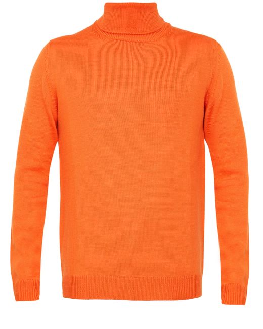 Roberto Collina Orange Merino Wool Turtleneck for men