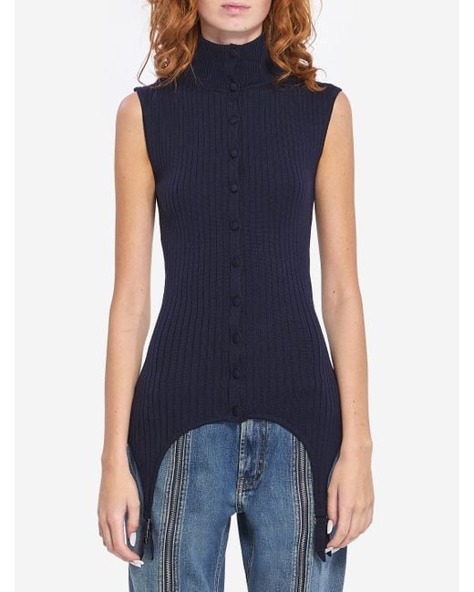 Jean Paul Gaultier Blue Top With Lingerie Garter