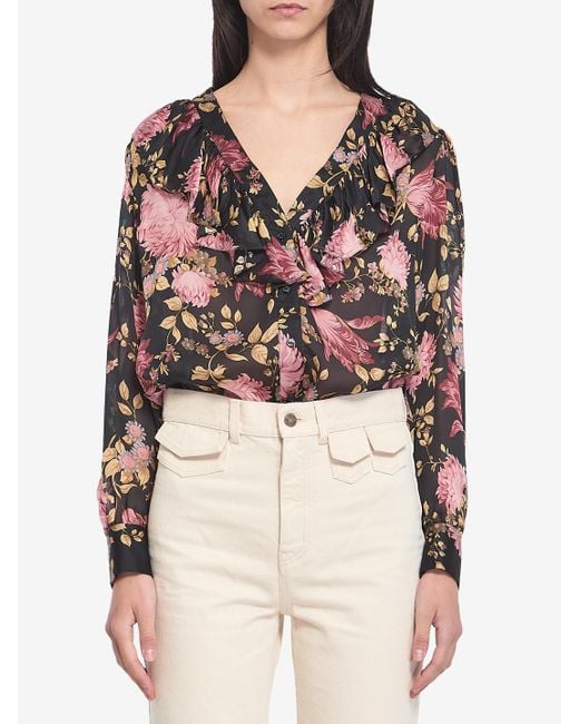 Chloé Red Ruffled Blouse
