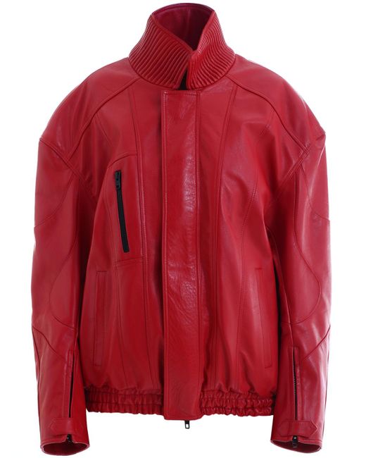 Balenciaga Red Over Biker Jacket