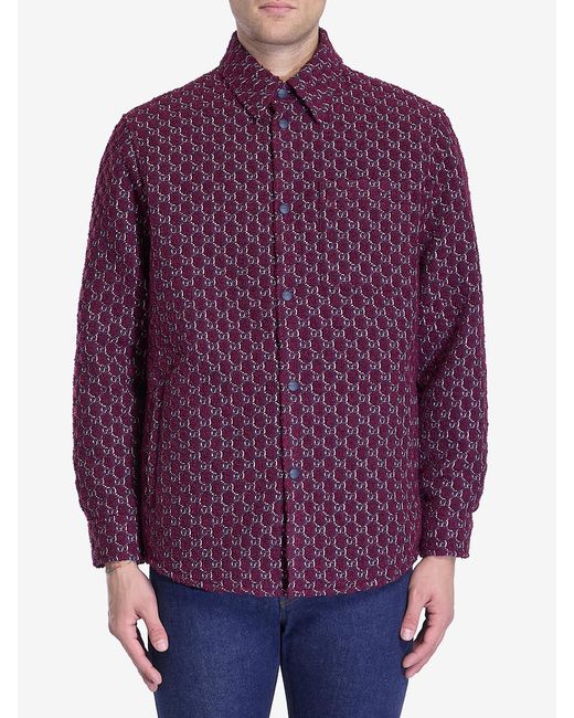 Gucci Purple Regular Fit Bouclé Overshirt for men