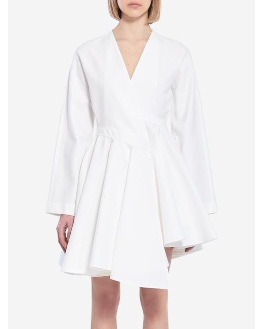 Alaïa White Short Asymmetric Dress