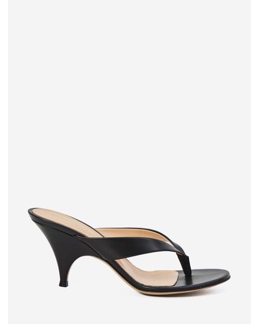 Gianvito Rossi Black Sofia Thong Sandals