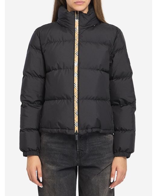 Burberry Black Puffer Jacket With Concealed Hood