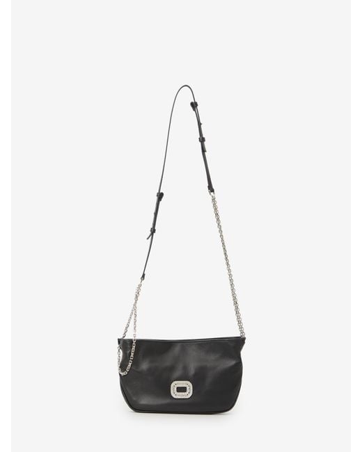 Roger Vivier White Micro Pilgrim Nappa Leather Shoulder Bag