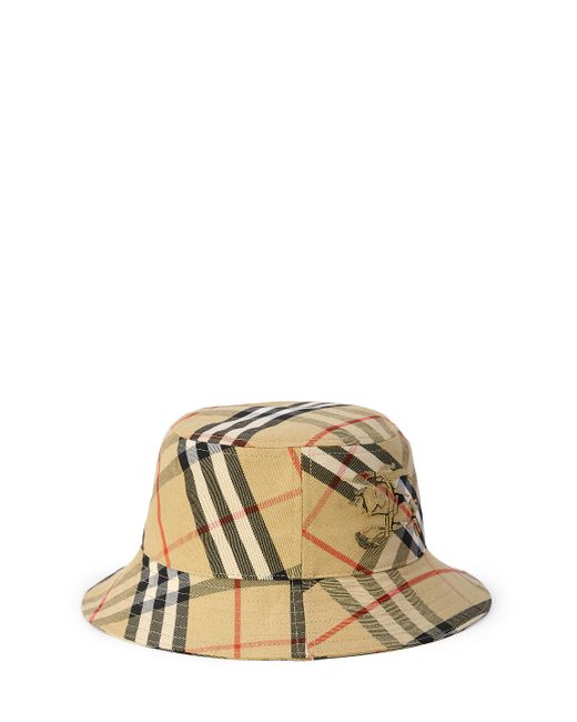 Cappello Bucket Check di Burberry in Metallic da Uomo