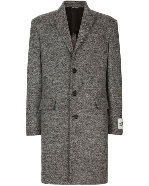Dolce & Gabbana Gray Re Edition Wool Coat for men