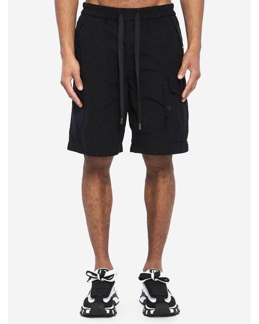 Dolce & Gabbana Black Cargo Bermuda Shorts for men