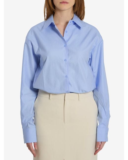 Frankie Shop Blue Peri Cotton Shirt