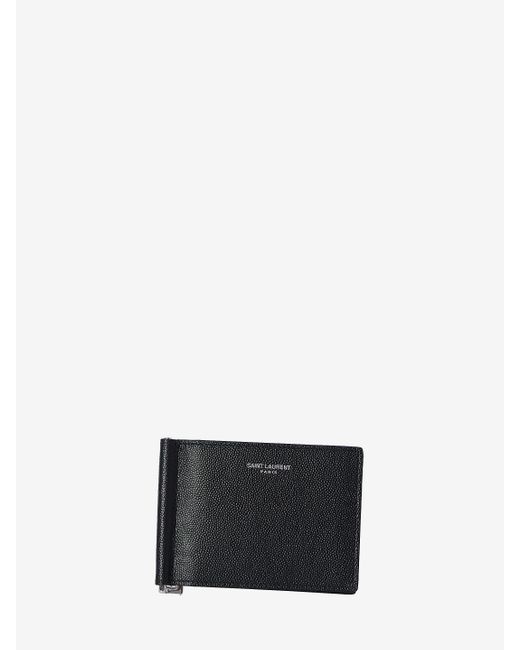 Saint Laurent White Money Clip Wallet for men