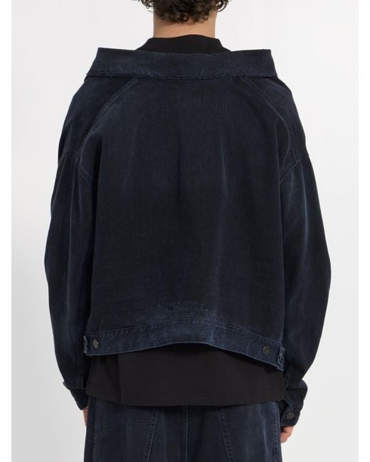 Balenciaga Black Offtheshoulder Jacket for men