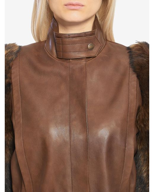 Chloé Brown Short Highneck Leather Jacket
