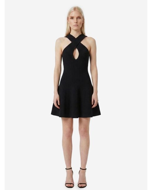 Alaïa Black Crossfront Knit Mini Dress