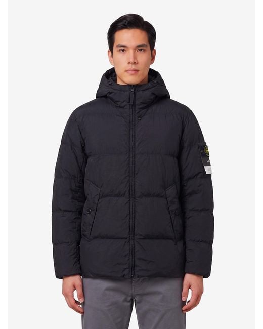 Stone Island Blue Crinkle Reps Ny Down Jacket for men