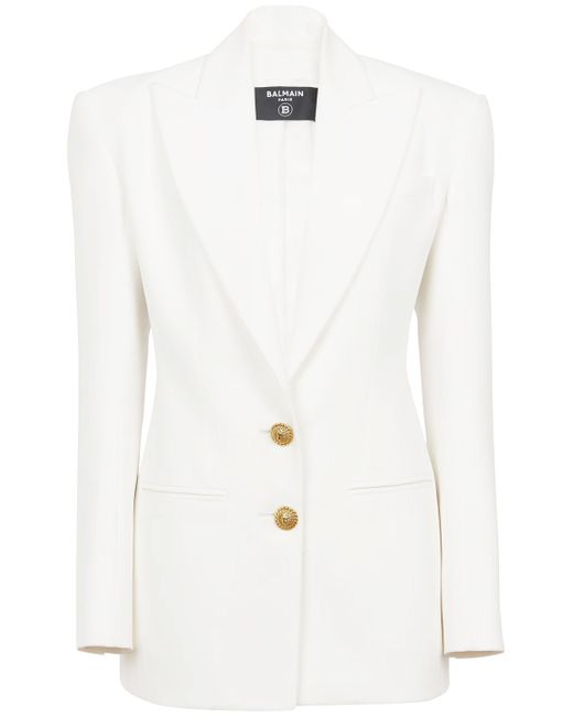 Balmain White Crepe Jacket