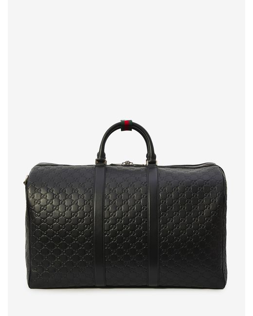 Gucci Black Gg Emblem Duffle Bag Large