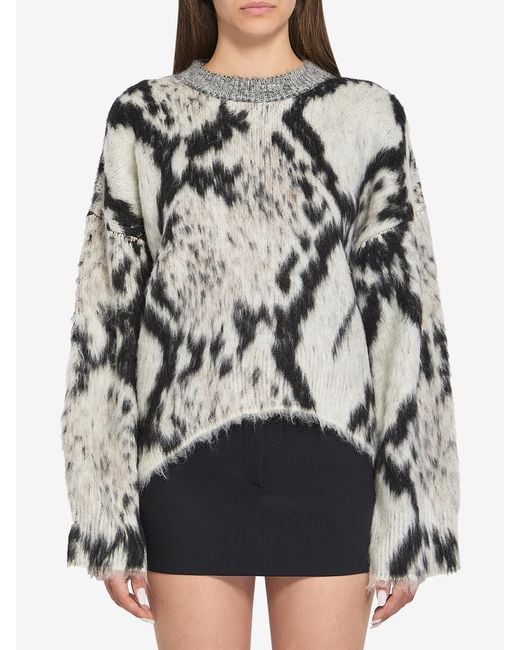 The Attico Gray Pythonprint Sweater