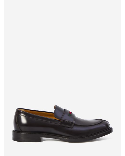 Mocassino Con Dettaglio Web di Gucci in White da Uomo