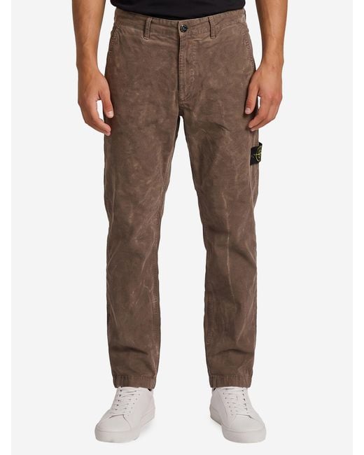 Stone Island Brown Lead Trousers for men
