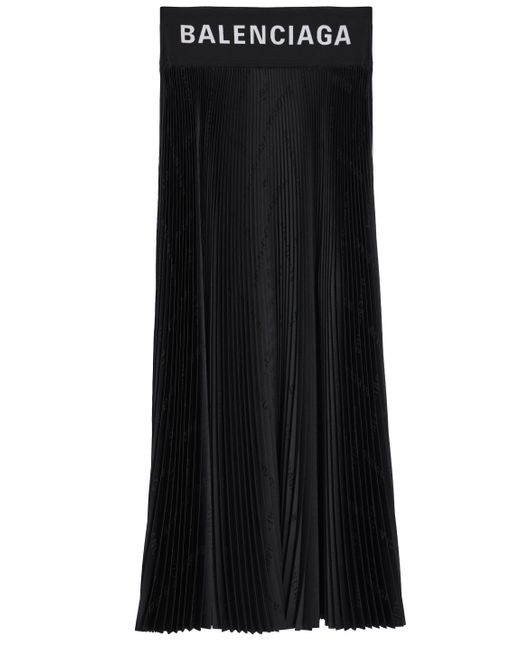 Balenciaga Black Pleated Midi Skirt