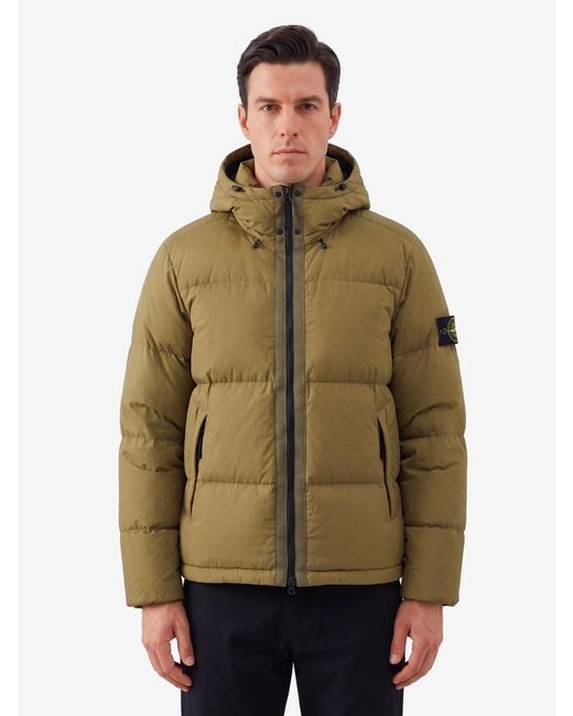 Stone Island Green Cordura Ripstop Down Jacket for men