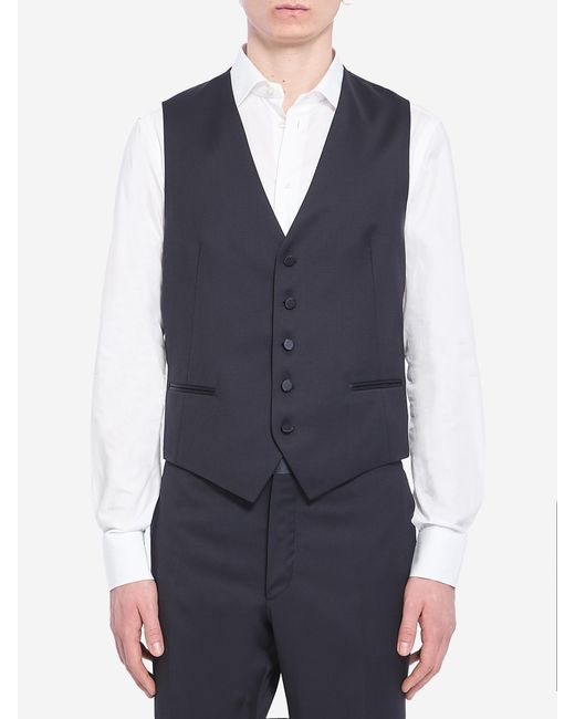 Tagliatore Blue Wool Vest for men