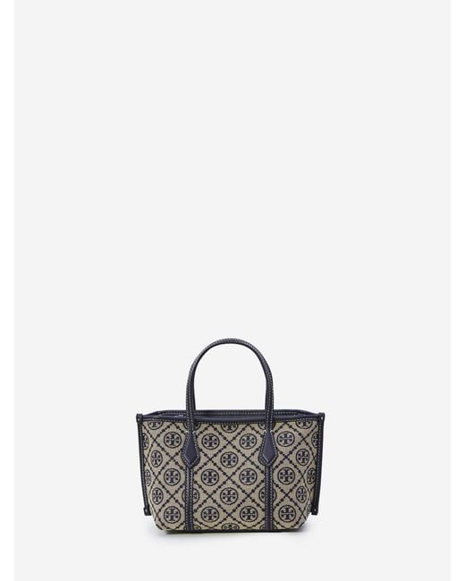 Tory Burch Blue Perry T Monogram Shopping Mini Bag
