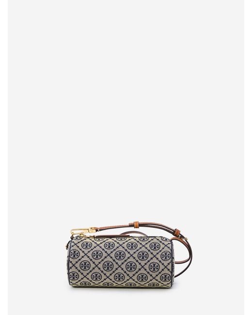 Tory Burch White T Monogram Cylinder Bag
