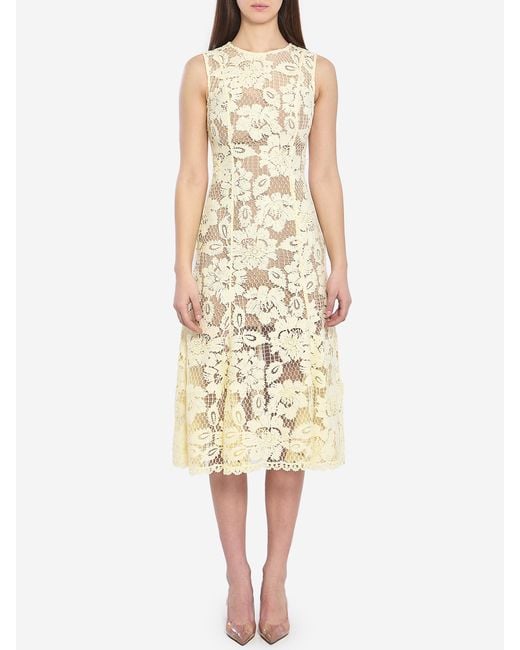 Self-Portrait Yellow Midi Lace Dress