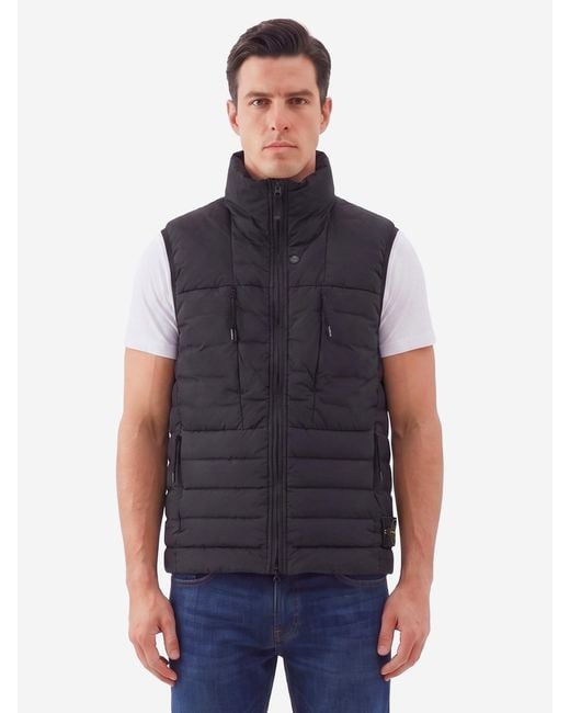 Stone Island Blue Seamless Tunnel Nylon Vest for men