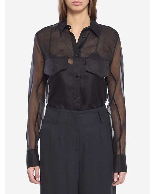 FEDERICA TOSI Black Silk Organza Shirt