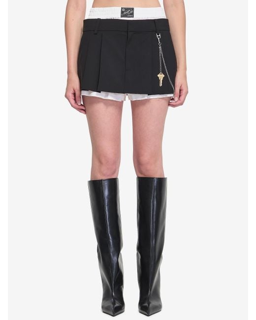 Alexander Wang Black Pre-Styled Pleated W/Chain' Skort