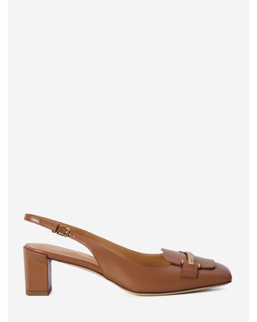 Tod's Brown Slingback Pumps