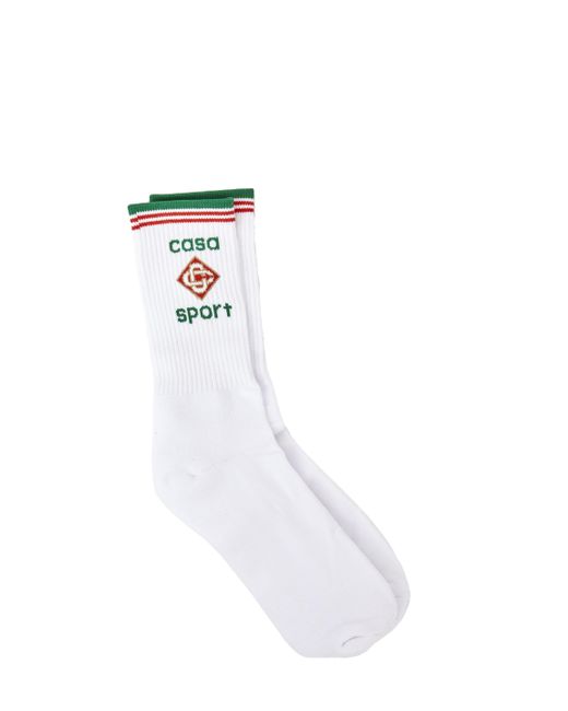 CASABLANCA White Casa Sport Socks for men