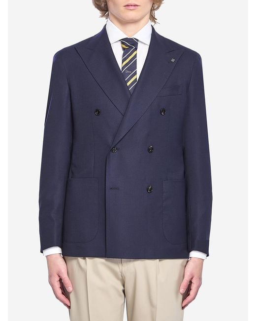 Tagliatore Blue Super 110S Virgin Wool Jacket for men