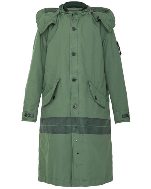 Stone Island Military Green Trench Coat for men