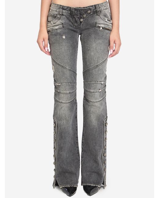 Balmain Gray Flared Jeans