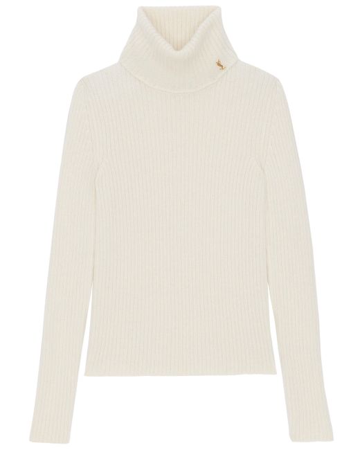 Saint Laurent White Turtleneck Sweater