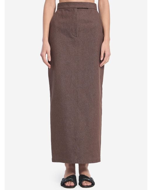 Max Mara Brown Maxi Denim Skirt