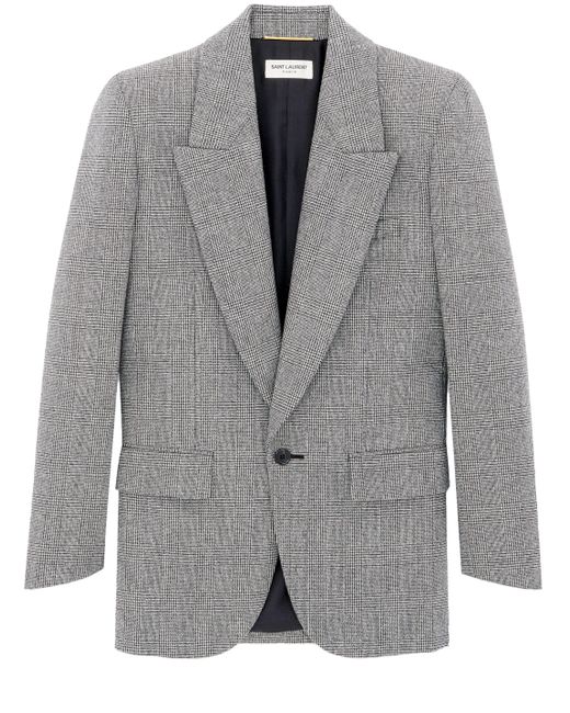 Saint Laurent Gray Single-breasted Flannel Jacket