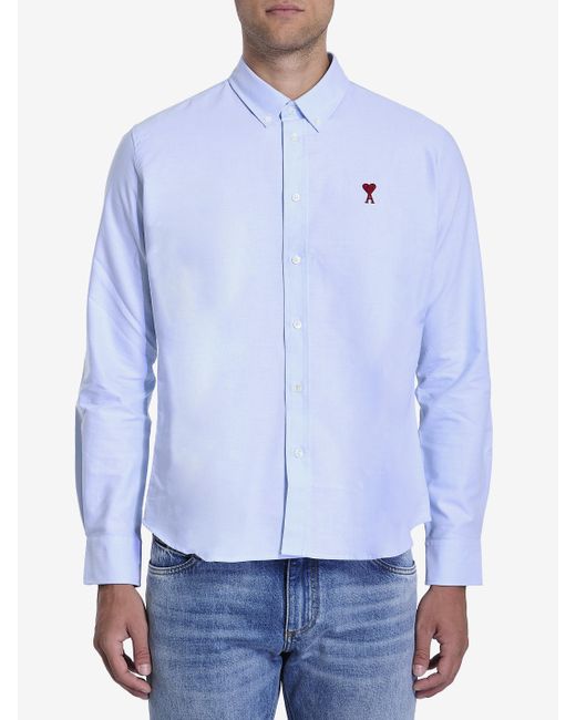 AMI Blue Ami De Coeur Shirt for men