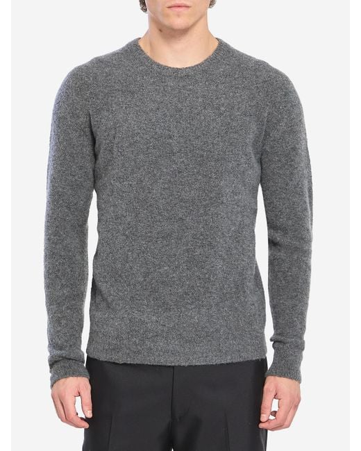 Roberto Collina Gray Crewneck Sweater for men
