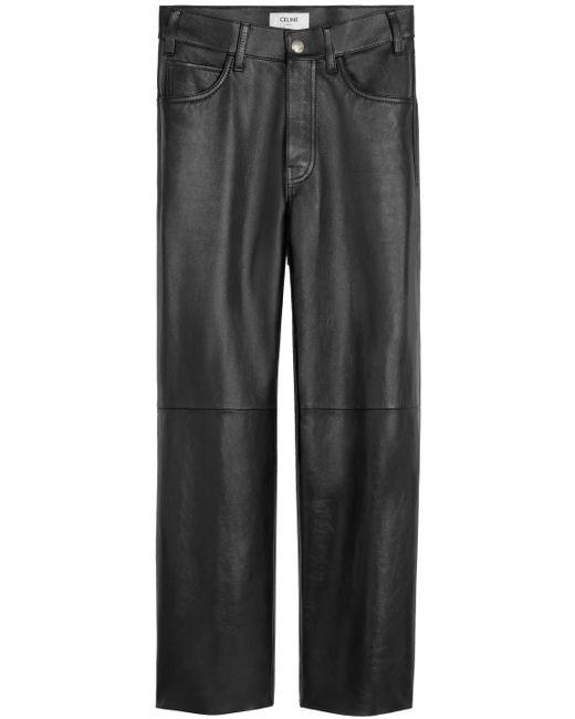 Céline Gray Leather Pants