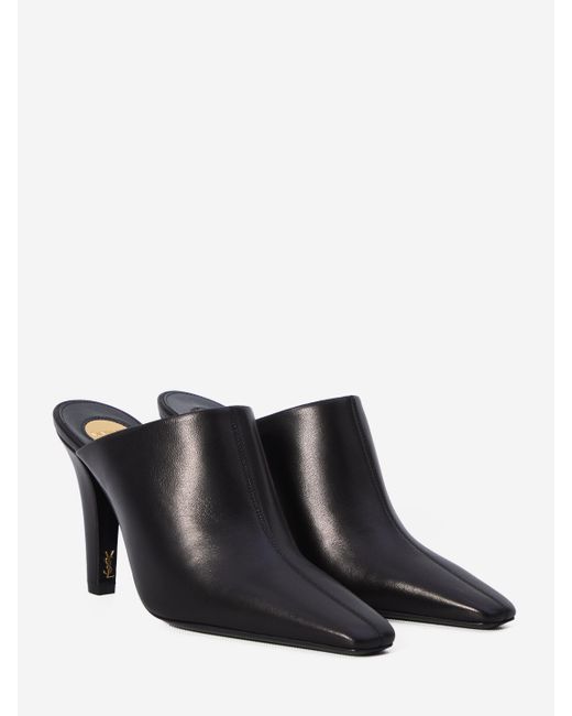 Saint Laurent Black Jill Mule Pumps