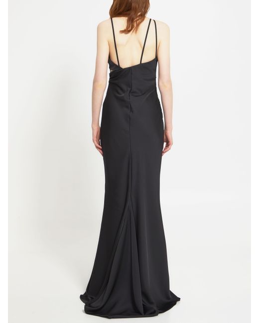 The Attico Black Melva Long Dress