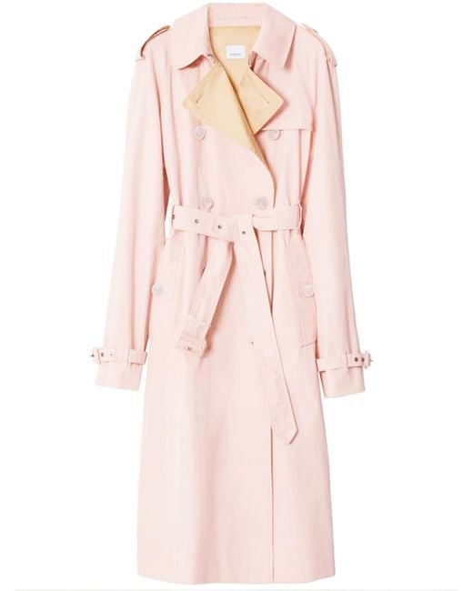 Burberry Pink Cotton Gabardine Trench Coat